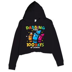 Dabbing Thru 100 Days Of School Crop Fleece Hoodie