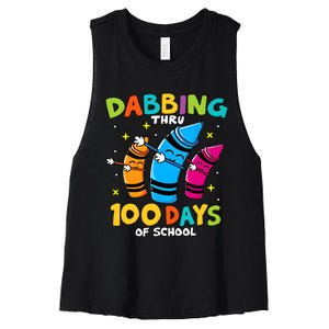 Dabbing Thru 100 Days Of School Women's Racerback Cropped Tank