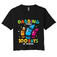 Dabbing Thru 100 Days Of School Women's Crop Top Tee