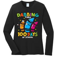 Dabbing Thru 100 Days Of School Ladies Long Sleeve Shirt