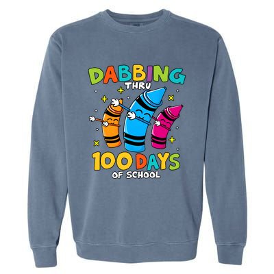 Dabbing Thru 100 Days Of School Garment-Dyed Sweatshirt