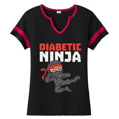 Dieabetics Type 1 Diabetes Awareness Diabetic Ladies Halftime Notch Neck Tee