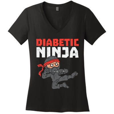 Dieabetics Type 1 Diabetes Awareness Diabetic Women's V-Neck T-Shirt