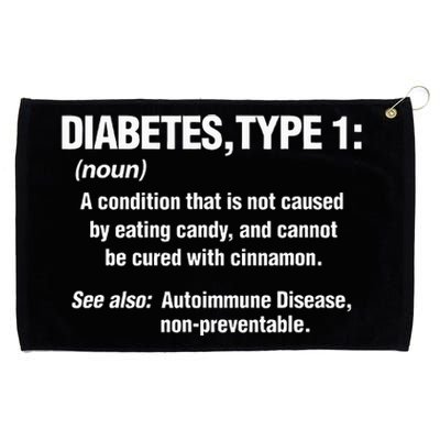 Diabetes Type 1 T1D Diabetics Funny Definition Grommeted Golf Towel