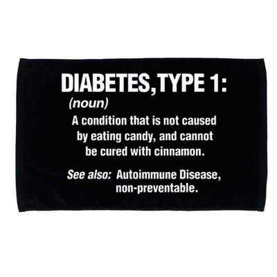 Diabetes Type 1 T1D Diabetics Funny Definition Microfiber Hand Towel