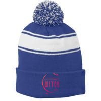 Dna Test 100% That Witch Gift Stripe Pom Pom Beanie