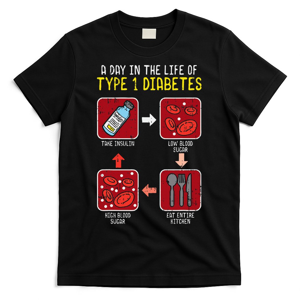 Diabetic Type 1 Life Cycle Funny Diabetes Awareness T-Shirt