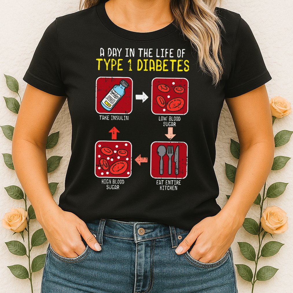 Diabetic Type 1 Life Cycle Funny Diabetes Awareness Womens T-Shirt