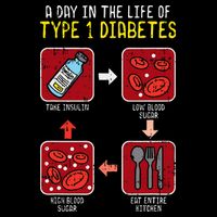 Diabetic Type 1 Life Cycle Funny Diabetes Awareness Womens T-Shirt
