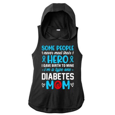 Diabetes Type 1 Survivor Mom  T1 Diabetes Awareness Ladies PosiCharge Tri-Blend Wicking Draft Hoodie Tank