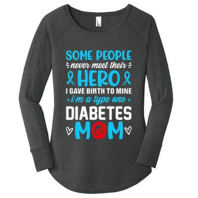 Diabetes Type 1 Survivor Mom  T1 Diabetes Awareness Women's Perfect Tri Tunic Long Sleeve Shirt