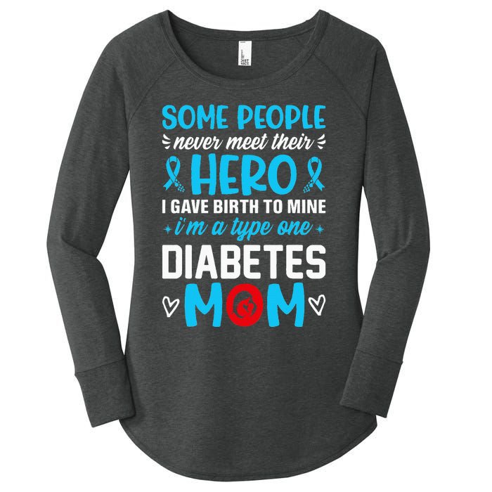 Diabetes Type 1 Survivor Mom  T1 Diabetes Awareness Women's Perfect Tri Tunic Long Sleeve Shirt