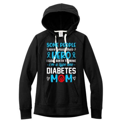 Diabetes Type 1 Survivor Mom  T1 Diabetes Awareness Women's Fleece Hoodie