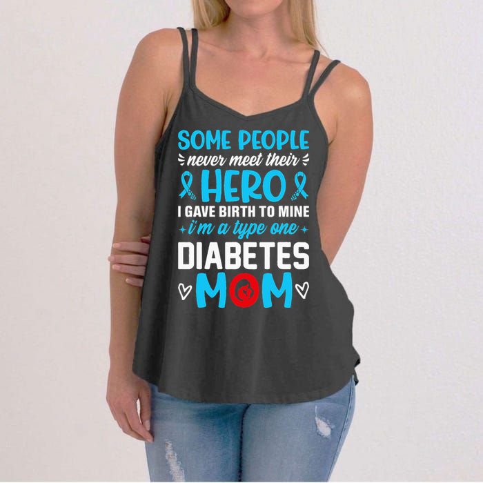 Diabetes Type 1 Survivor Mom  T1 Diabetes Awareness Women's Strappy Tank