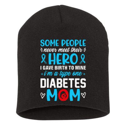 Diabetes Type 1 Survivor Mom  T1 Diabetes Awareness Short Acrylic Beanie