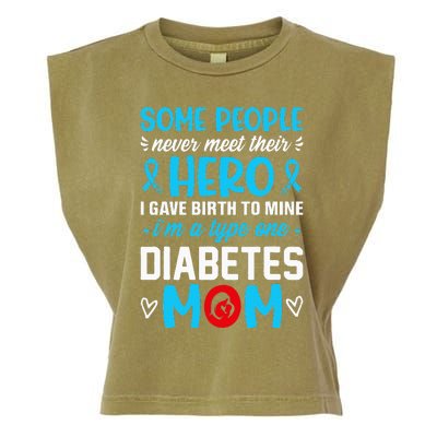 Diabetes Type 1 Survivor Mom  T1 Diabetes Awareness Garment-Dyed Women's Muscle Tee