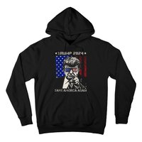 Donald Trump 2024 Save America Again American Flag Hoodie