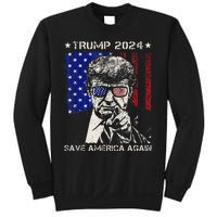 Donald Trump 2024 Save America Again American Flag Sweatshirt