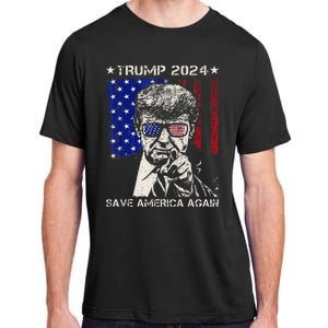 Donald Trump 2024 Save America Again American Flag Adult ChromaSoft Performance T-Shirt