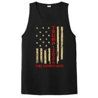 Donald Trump 2024 Take America Back American Flag PosiCharge Competitor Tank