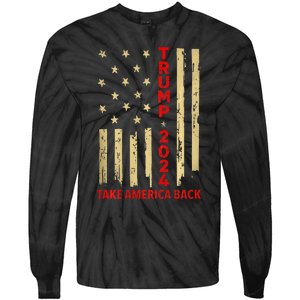 Donald Trump 2024 Take America Back American Flag Tie-Dye Long Sleeve Shirt