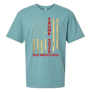 Donald Trump 2024 Take America Back American Flag Sueded Cloud Jersey T-Shirt