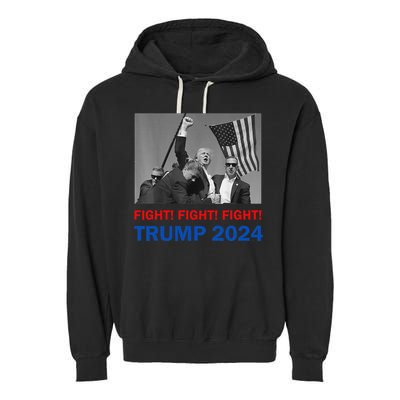 Donald Trump 2024 Fight Fight Fight Donald Trump Fist Pump Garment-Dyed Fleece Hoodie