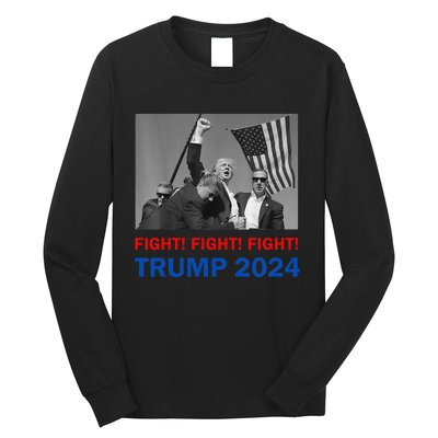 Donald Trump 2024 Fight Fight Fight Donald Trump Fist Pump Long Sleeve Shirt