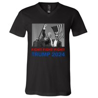 Donald Trump 2024 Fight Fight Fight Donald Trump Fist Pump V-Neck T-Shirt