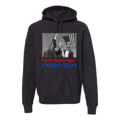 Donald Trump 2024 Fight Fight Fight Donald Trump Fist Pump Premium Hoodie