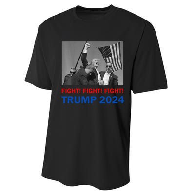 Donald Trump 2024 Fight Fight Fight Donald Trump Fist Pump Performance Sprint T-Shirt