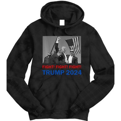 Donald Trump 2024 Fight Fight Fight Donald Trump Fist Pump Tie Dye Hoodie