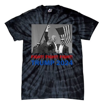 Donald Trump 2024 Fight Fight Fight Donald Trump Fist Pump Tie-Dye T-Shirt