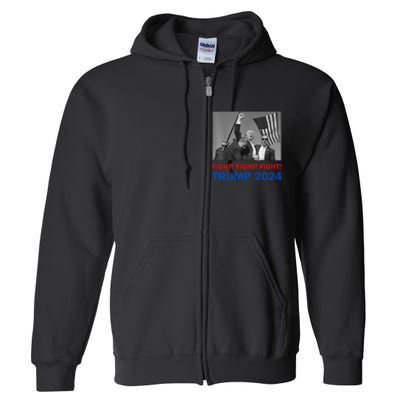 Donald Trump 2024 Fight Fight Fight Donald Trump Fist Pump Full Zip Hoodie