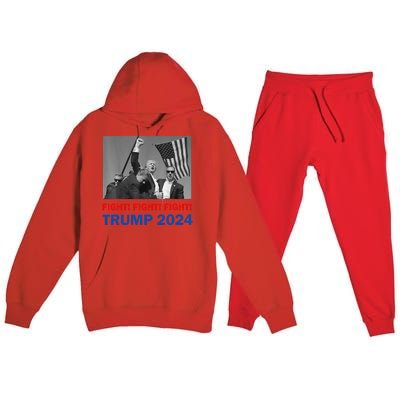 Donald Trump 2024 Fight Fight Fight Donald Trump Fist Pump Premium Hooded Sweatsuit Set