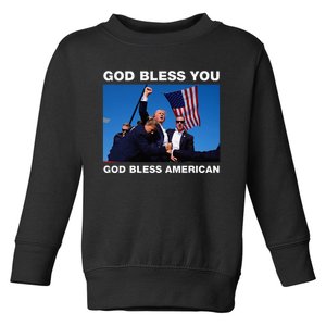 Donald Trump 2024 God Bless You God Bless America Toddler Sweatshirt