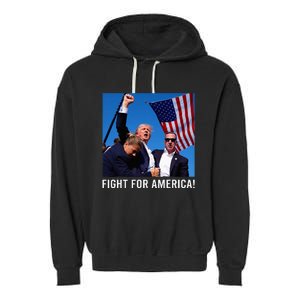 Donald Trump 2024 Survived Shot Rally Fight For America Garment-Dyed Fleece Hoodie