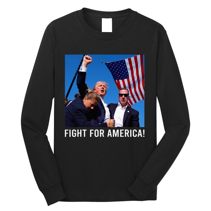 Donald Trump 2024 Survived Shot Rally Fight For America Long Sleeve Shirt