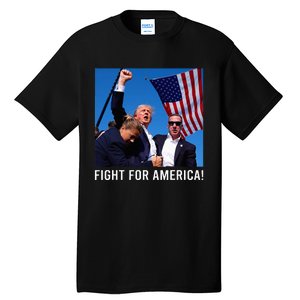 Donald Trump 2024 Survived Shot Rally Fight For America Tall T-Shirt