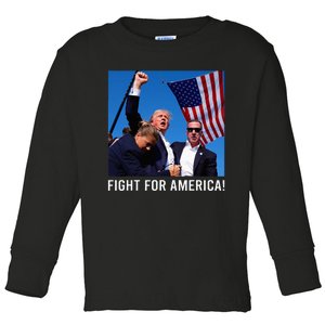 Donald Trump 2024 Survived Shot Rally Fight For America Toddler Long Sleeve Shirt