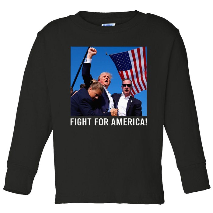 Donald Trump 2024 Survived Shot Rally Fight For America Toddler Long Sleeve Shirt