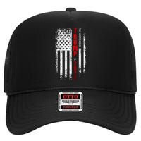 Donald Trump 2024 Take America Back American Flag High Crown Mesh Back Trucker Hat