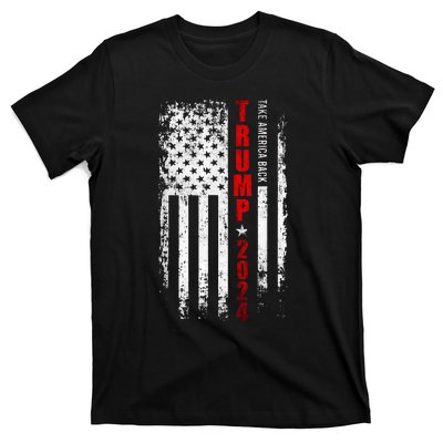 Donald Trump 2024 Take America Back American Flag T-Shirt