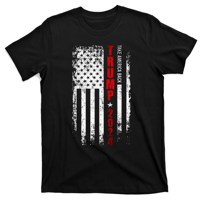 Donald Trump 2024 Take America Back American Flag T-Shirt