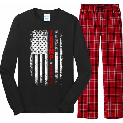 Donald Trump 2024 Take America Back American Flag Long Sleeve Pajama Set