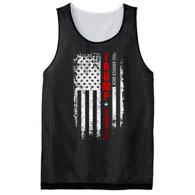 Donald Trump 2024 Take America Back American Flag Mesh Reversible Basketball Jersey Tank