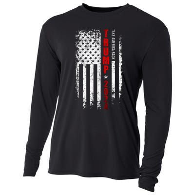 Donald Trump 2024 Take America Back American Flag Cooling Performance Long Sleeve Crew