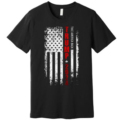 Donald Trump 2024 Take America Back American Flag Premium T-Shirt