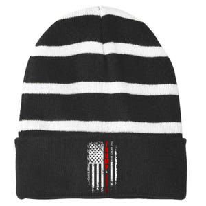 Donald Trump 2024 Take America Back American Flag Striped Beanie with Solid Band