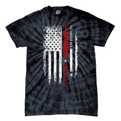 Donald Trump 2024 Take America Back American Flag Tie-Dye T-Shirt